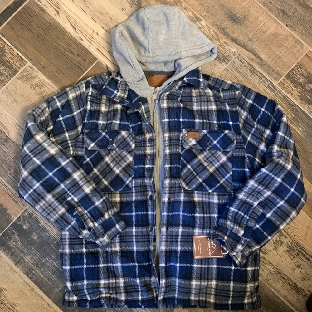 NWT Men’s Mountain Ridge Plush Fleece Flannel Coat